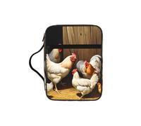 Farm Chickens Print Bible Cover Case/Book Cover, Bible Case for Women Girls,with Handle Fits for Standard Size Bible