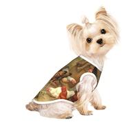 Farm Chickens print Dog Clothes T Shirts for Small Dogs Breathable Puppy Kitten Dog Shirts for Pet Dogs Cats