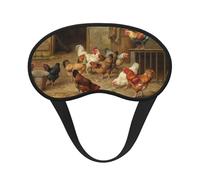 Farm Chickens Print Sleep Eye Mask Light Blocking Soft and Comfortable Night Eye Blinder for Women Men for Sleeping Travel Night Shift