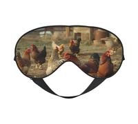 Farm Chickens Printing Sleep Mask for Women Men Double-Sided Print Soft Silk Eye Masks Eye Sleep Shade Cover