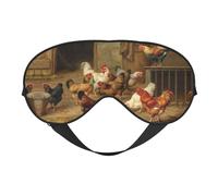 Farm Chickens Sleep Eye Mask Smooth Soft Adjustable Shading Blindfold Eye Mask for Rest Travel