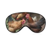 Farm Chickens Sleep Mask Soft Comfortable Eye Mask with Adjustable Strap Eye Cover Eye Shade for Men Women Work Travel