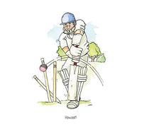 Farm Cottage Brands A5 Cricket Greeting card ‘Howzat!' for thank you's, invitations, birthdays etc. Blank inside for your own message and supplied cellophane wrapped with an envelope (AC66)