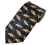 Farm Cottage Brands Navy Blue silk tie with racing horses at the finishing post (524)