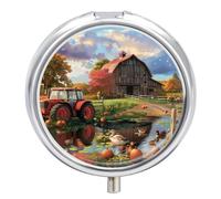 Farm Cottage Life Pill Box 3 Compartment Small Portable Medicine Case Pill Organizer for Pocket Purse