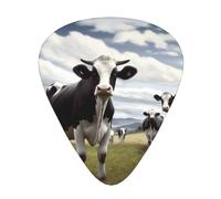 Farm Cow Pictures 12 Pack Guitar Plectrums With Storage Case, 0.46/0.71/0.96mm, Including Thin, Medium Thick Guitar Plectrums For Electric Guitars Bass Ukulele