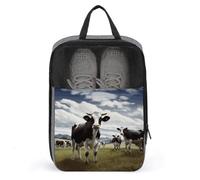 Farm Cow Pictures Shoe Bag Travel Shoe Organizer Water-Resistant Shoe Pouch with Zipper Sneaker Dust Bag, gray, One Size, Modern