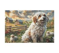 Farm Cute West Highland White Terrier 1000 Pcs Jigsaw Puzzle Bundle Radiant Whimsical Menagerie Family Puzzle Lovers Fun Family Game Mindful Activity Spring Gift Precision Cut Cardboard 100