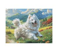 Farm Cute West Highland White Terrier 500 Piece Pack DIY Jigsaw Puzzle Animal Pet Doll Collectors Cognitive Development Educational Decorative Puzzle Gifts for Adults Premium Cardboard 500 PCS