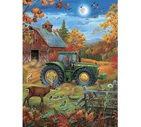 Farm Diamond Art Kits Adults, 5D Diamond Painting Moon, DIY Full Drill Cross Stitch Embroidery Crystal Art Kits, Crafts for Adults, Paintings for Home Wall Decor, Gifts for Women 12x20 inch 8-8860