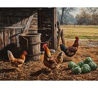 Farm Diamond Art Kits Adults, 5D Diamond Painting Rooster, DIY Full Drill Crystal Gem Art Embroidery Pictures Crafts Painting for Relaxation and Home Wall Decor, Gifts for Women 100x130cm, Model739