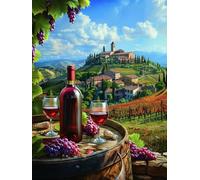Farm Diamond Art Kits Adults, 5D Diamond Painting Wine, DIY Full Drill Cross Stitch Embroidery Crystal Art Kits, Crafts for Adults, Paintings for Home Wall Decor, Gifts for Women 24x32 inch B-7166