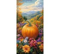Farm Diamond Art Kits Adults - 5D Pumpkin Diamond Painting Kit for Beginners, DIY Round Drill Crystal Arts Cross Stitch Kits Dimond Art for Home Decoration, Mothers Day Gifts, 100x220cm 0u-365