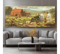 Farm Diamond Art Tractor Large Diamond Painting 16x32in Gem Crystal Art Kits, 5D DIY Full Drill Rhinestone Embroidery Cross Stitch Canvas Canvas Painting Adults Crafts Kit, Home Decoration 0-sy387