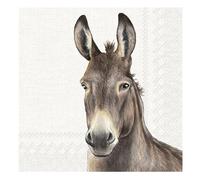Farm Donkey Cream IHR Paper Table Napkins 33 cm Square 3 ply Lunch Napkins
