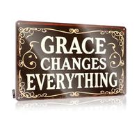 Farm Dressing Vintage Wall Decor - Grace Changes Everything: A Inspirational Quote Sign Reusable Rustic Wall Hanging(30X40CM)