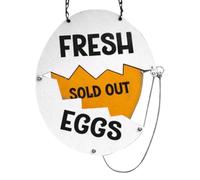 Farm Eggs Sign, Rustic Wooden Chicken Coop Decor with Weather Resistant Finish, Egg Inventory Marker Board for Farmhouse Kitchen Outdoor Fence Shed Market Poultry Display