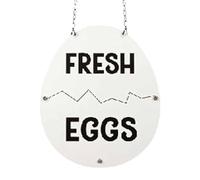 Farm Eggs Sign, Rustic Wooden Chicken Coop Decor with Weather Resistant Finish, Egg Inventory Marker Board for Farmhouse Kitchen Outdoor Fence Shed Market Poultry Display