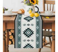 Farm Ethnic Tribal Green Pattern Table Runner 70 Inches Long,Table Runners Kitchen Dining Tables Decoration for Home Party Decor, Aztec Abstract Geometric Art Tables Runner Wedding Dresser Scarf