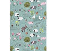 Farm Fabrics - Farmyard - Lewis & Irene - 100% Quality Cotton Poplin Fabric - Per 0.5 Metre - Sewing Quilting Bunting Dress Fabric - Simply Sew Crafty™ (Duck Egg)