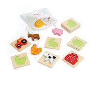 Farm Feel and Find Puzzle - 10 Piece Wooden Sensory Puzzle Bigjigs Toys Multi One Size