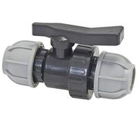 Farm & Field Hardware MDPE Compression Pipe Joiner with In-Line Ball Valve. 20 mm, 25 mm, 32 mm (25 mm Compression)