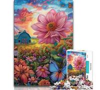 Farm Flower Sea Adult Jigsaws 1000 Piece,Educational Game Challenge Toy Wall Decoration Unique Birthday And Xmas Gifts 38x26cm