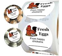 Farm Fresh Eggs Stickers 2 Inch Fresh Egg Carton Stickers from Happy Chickens Labels - Farm Chicken Eggs Stickers 500 Pcs Egg Carton Label Stickers for Egg Carton Labeling
