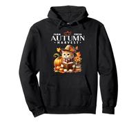Farm Fresh Autumn Harvest Fall Woodland Creature Kitty Cat Pullover Hoodie