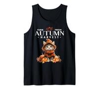 Farm Fresh Autumn Harvest Fall Woodland Creature Kitty Cat Tank Top