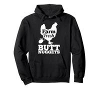 Farm Fresh Butt Nuggets Poultry Farmer Gift Funny Chicken Pullover Hoodie