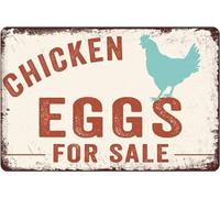 Farm Fresh Chicken Eggs for Sale Yard Metal Tin Sign Farmhouse Chicken Signs Farmhouse Wall Art Funny Farm Chicken Wall Decor Posters Prints Artwork Decor For Kitchen Bathroom Bedroom 8x12inch
