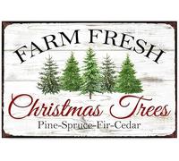 Farm Fresh Christmas Trees Pine Spruce Fir Cedar For Bar Music Club Man Cave Room Wall Decor Wall Decor Poster Metal Sign 8X12 Inches