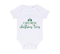Farm Fresh Christmas Trees Sign Baby Grow Vest, 0-3 Months, White