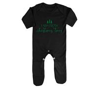 Farm Fresh Christmas Trees Sign Baby Romper Jumpsuit with feet, 0-3 Months, Black