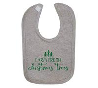 Farm Fresh Christmas Trees Sign Cotton Baby bib - Grey