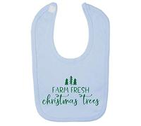 Farm Fresh Christmas Trees Sign Cotton Baby bib - Pastel Blue