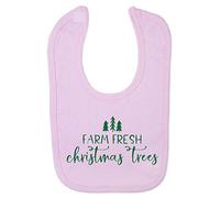 Farm Fresh Christmas Trees Sign Cotton Baby bib - Pastel Pink