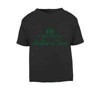 Farm Fresh Christmas Trees Sign Short Sleeve Cotton Toddler t Shirt, 3-4 Years, Black