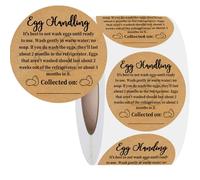 Farm Fresh Eggs Carton Kraft Paper Farm Fresh Egg Care Stickers Egg Handling Labels Self Adhesive Egg Packaging Stickers for Chicken Eggs Freshness & Storage,2 in