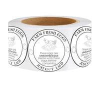 Farm Fresh Eggs Carton Labels Stickers 2 Inch Farm Fresh Egg Unwashed Stickers Handling Labelss Egg Packaging Label for Chicken,Quail,Eggs Packaging Label 600 Pcs (Carton Labels)