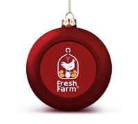 Farm Fresh Eggs Christmas Ball Ornaments Funny Christmas Tree Decorations Red And Gold for Holiday Party Decor