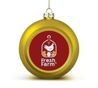 Farm Fresh Eggs Christmas Ball Ornaments Funny Christmas Tree Decorations Red And Gold for Holiday Party Decor