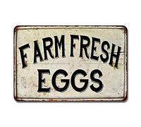 Farm Fresh Eggs Sign Vintage Sweet Farmhouse Signs Decor Chicken Coop Decorations Barnyard Egg For Sale Hen House Rustic Accessories Tin Wall Art 8 x 12 High Gloss Metal 208120020091