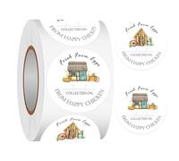 Farm Fresh Eggs Stickers Egg Carton Labeling Stickers 2 Inch-Fresh Egg Carton Decor from Happy Chickens Labels Round Packaging Sticker for Chicken Quail Duck Egg 500 Pcs