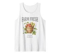 Farm Fresh Faith Family Rustic Farmhouse Art Tank Top