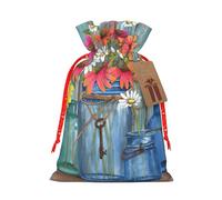 Farm Fresh Flowers Spring Hemp Bundle Gift Bag,Christmas Bags Holiday Wrapping Bag For Christmas Party