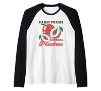 Farm Fresh Georgia Peaches Juicy Delight Raglan Baseball Tee