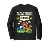 Farm Fresh Kid Little Farmer at Work Loving Countryside Long Sleeve T-Shirt