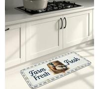 Farm Fresh Kitchen Mats for Floor, Rustic Country Style Soft Mats, Spring Cushioned Comfort Washable Decor Rugs for Kitchen Sinks Laundryroom Bathroom 16x47 Inch